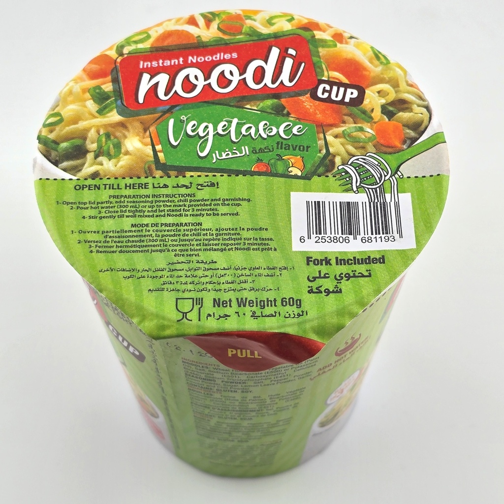 Noodi Instant Noodles - Vegetable - Cups (24x60G)