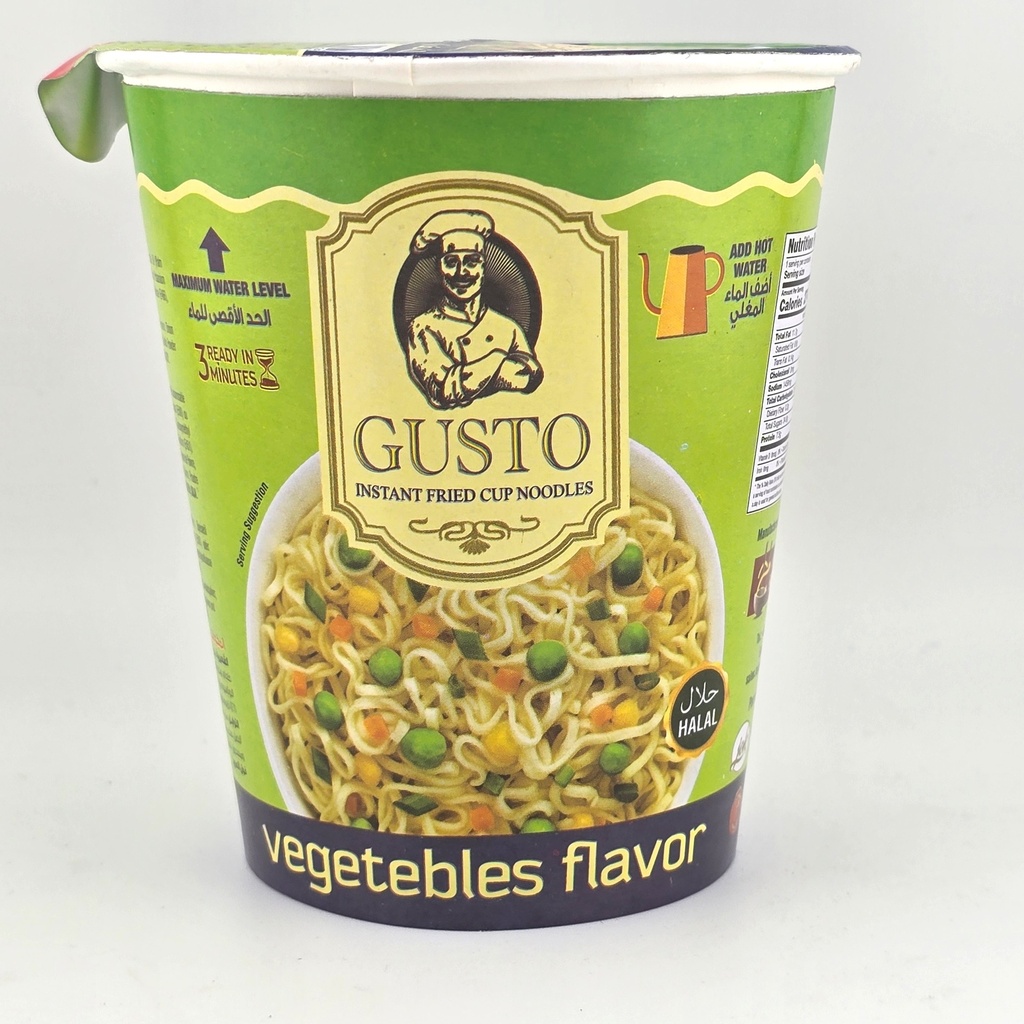 Gusto Instant Noodles - Vegetable - Cups (24x60G)