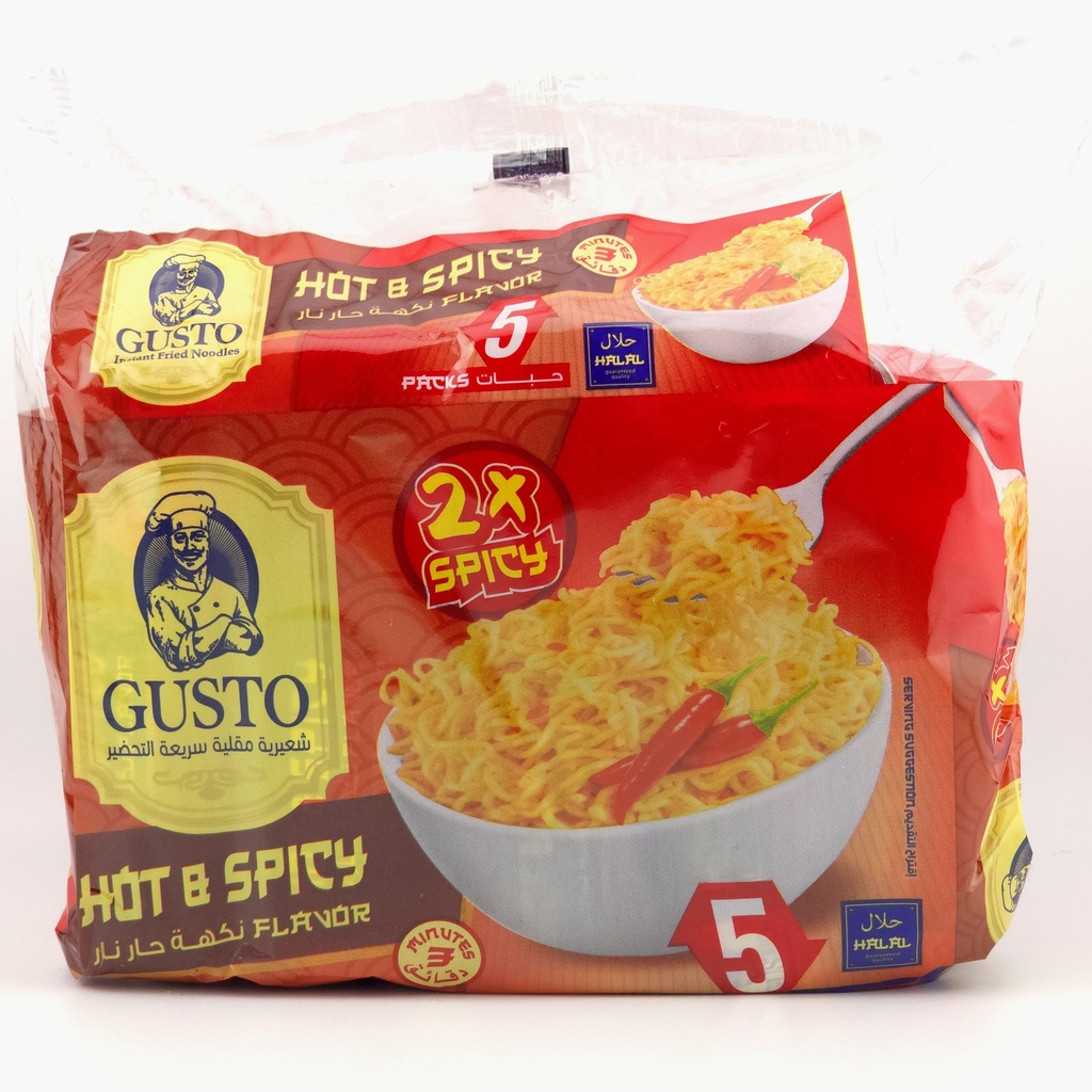 Gusto Instant Noodles - Hot N Spicy - Bags (8x5x65G)