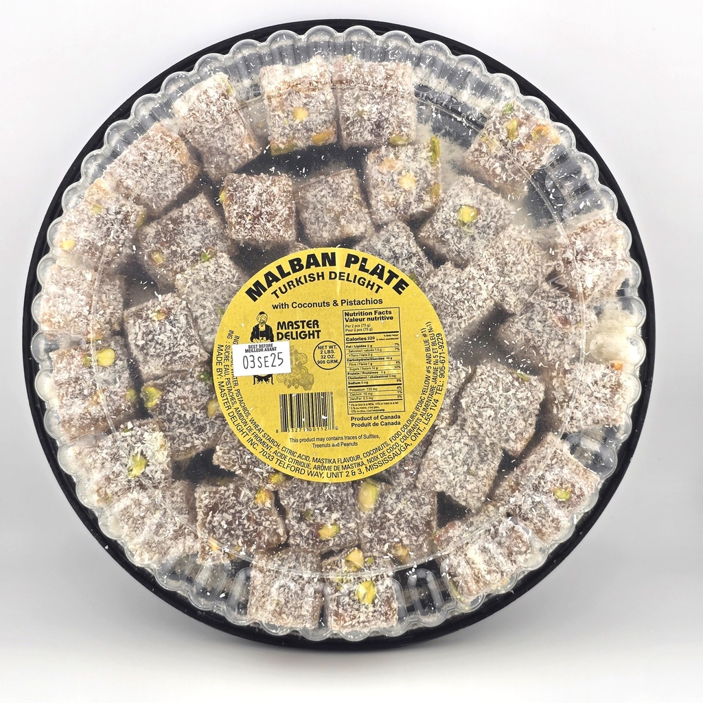 Master Delight Malban - Coconut & Pistachio - Round Plate (12x2LB)