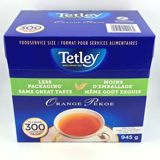 [1435] Tetley Black Tea (Orange Pekoe) - Tea Bags (12x945G)