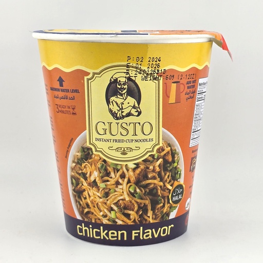 [1368] Gusto Instant Noodles - Chicken - Cups (24x60G)